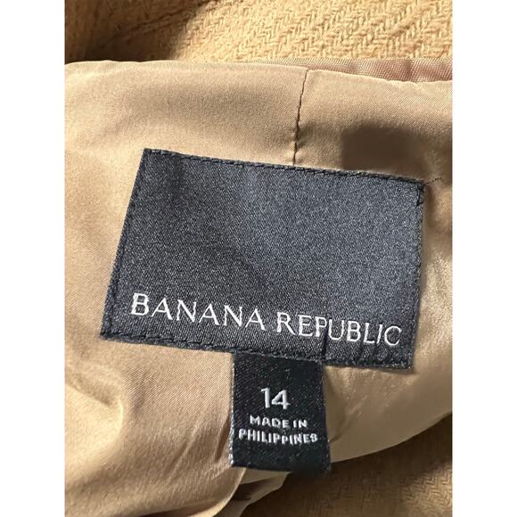 Banana Republic camel double breasted wool coat classic preppy academia neutral - Picture 12 of 12